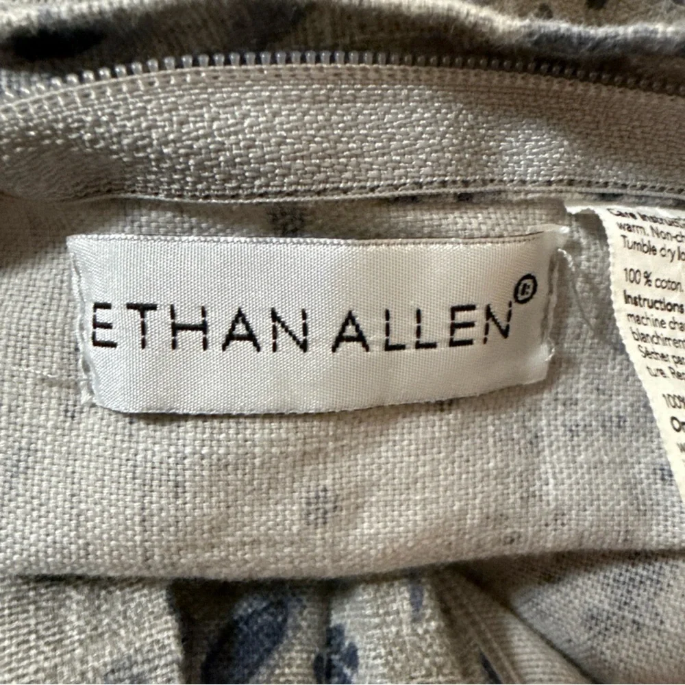 Ethan Allen Queen Duvet Cover Blue Gray Paisley 90